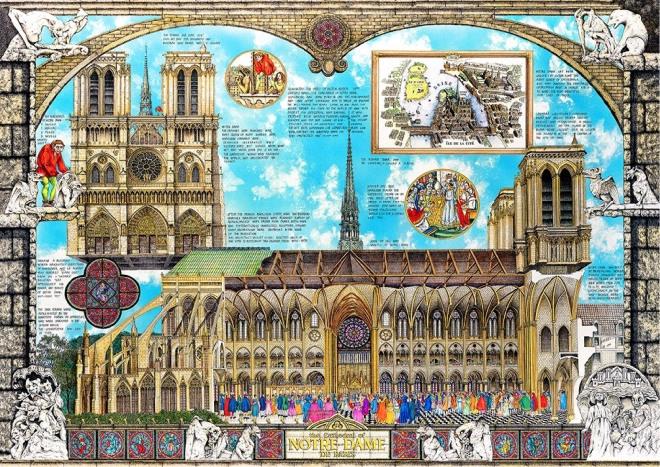 Drevené puzzle Katedrála Notre-Dame 2v1, 1010 dielikov