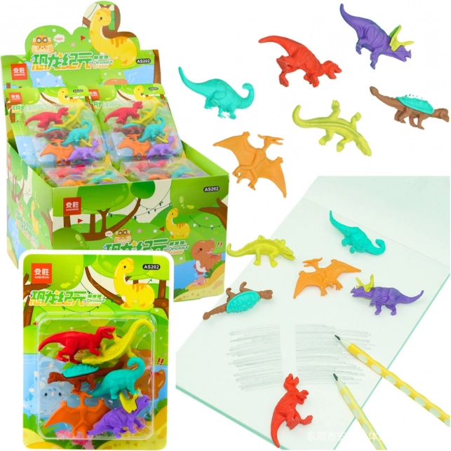 Sada gumičiek na gumovanie Dinosaury 6ks