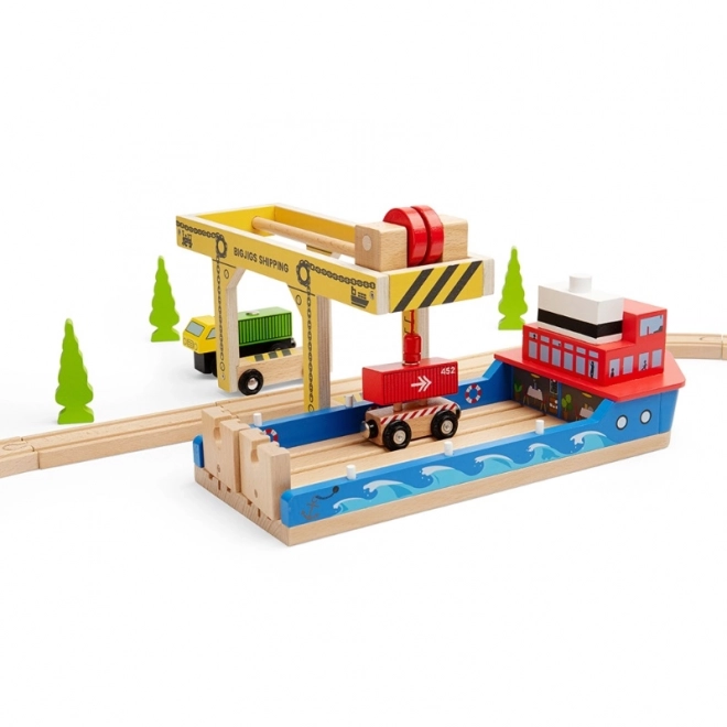 Drevený portálový žeriav Bigjigs Rail