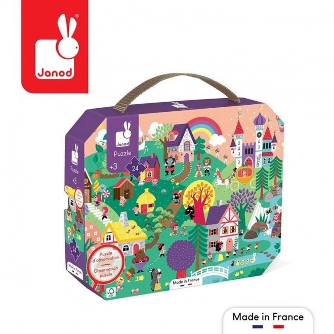 Pozorovacie puzzle v kufríku Rozprávky 24 dielikov