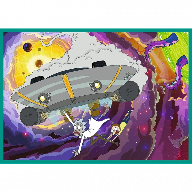 Puzzle 4x250 - šialený svet Ricka a Mortyho