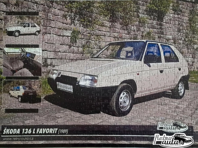Retro autá puzzle Škoda Favorit 136 L 1989 500 dielikov
