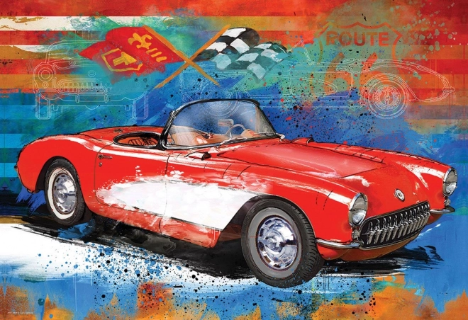 Puzzle Corvette v plechovej krabičke