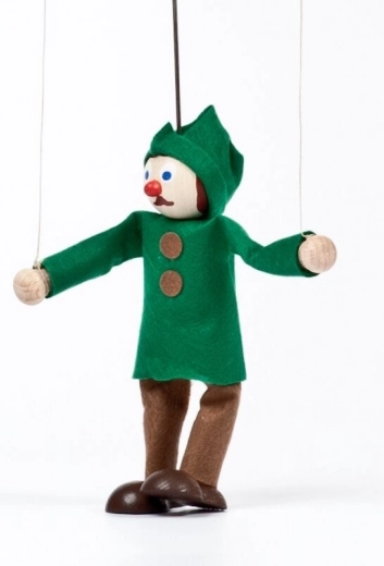 Gerlich drevená bábka poľovník Miloš 12 cm