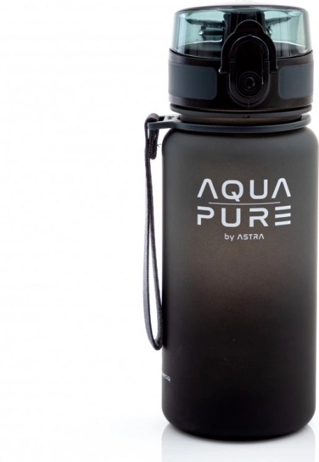 Zdravá fľaša na vodu Aqua Pure 400 ml čierno-šedá