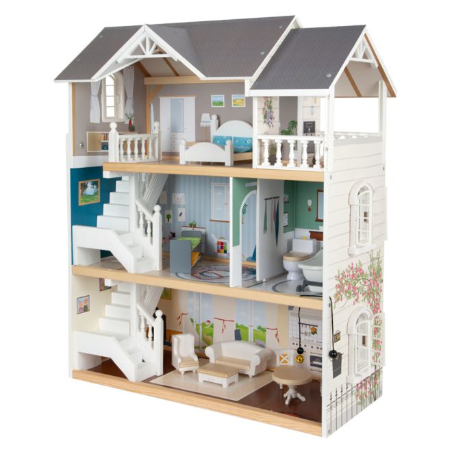 Malý domček pre bábiky na nožičkách Mestská vila