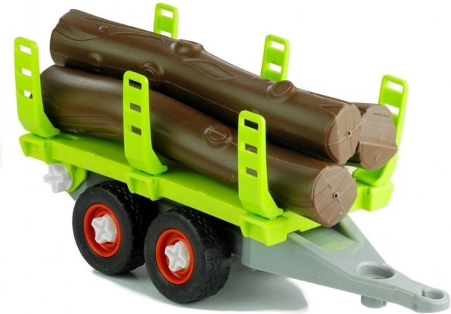 Skladací traktor s vlekom na drevo