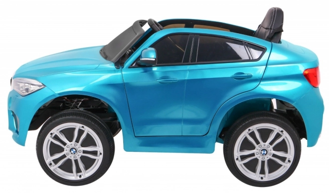 BMW X6M Elektrické autíčko pre deti červené s lakom a diaľkovým ovládačom – Modré