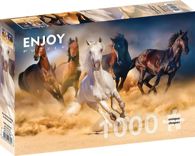Puzzle Kone cválajúce v púšti 1000 dielikov