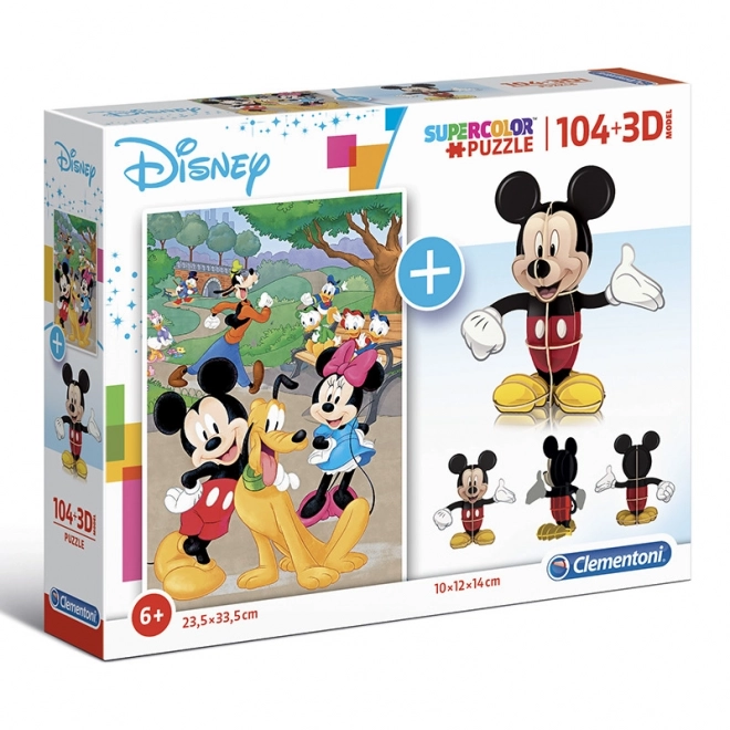 Clementoni Puzzle Mickey Mouse 104 dielikov a 3D puzzle