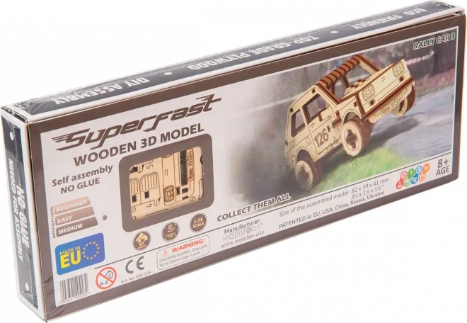 Drevené 3D puzzle Superfast rally auto