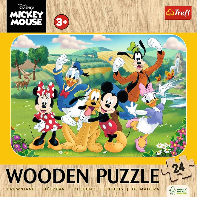 Drevené puzzle Mickey a priatelia pre deti