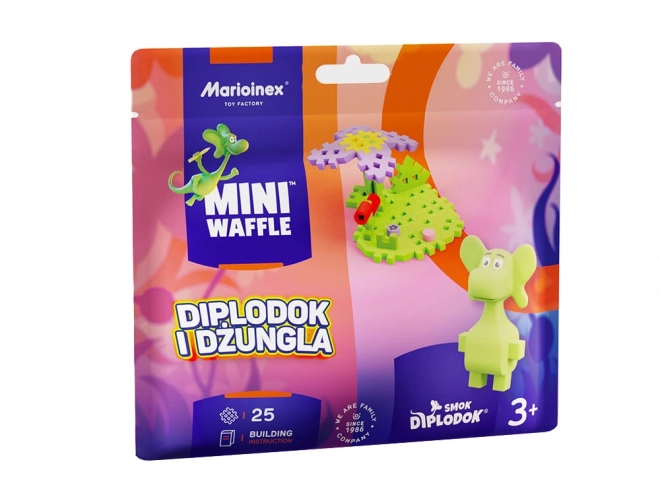 Mini Waffle stavebnica - Diplodok a džungľa 25 dielov