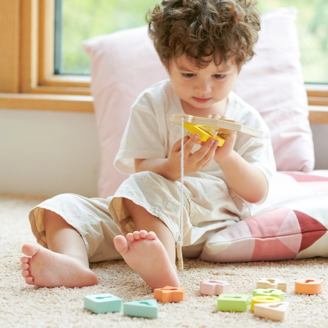 Classic World Montessori drevené navliekanie kľúče a dvere 11 ks