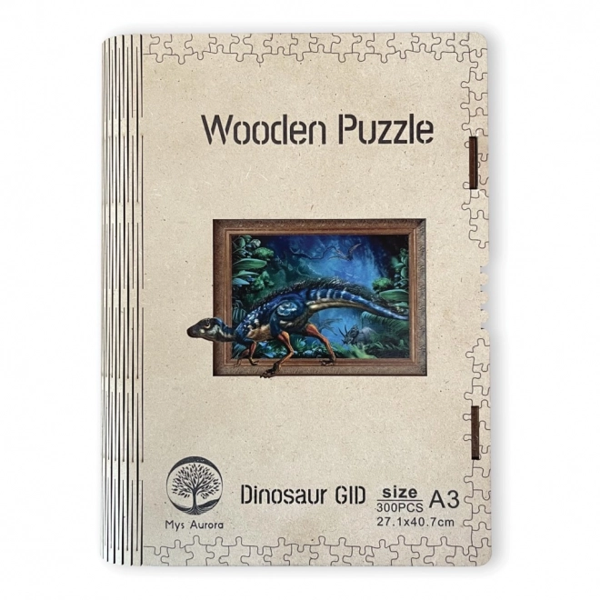 Drevené puzzle Dinosaury A3 - svietiace v tme