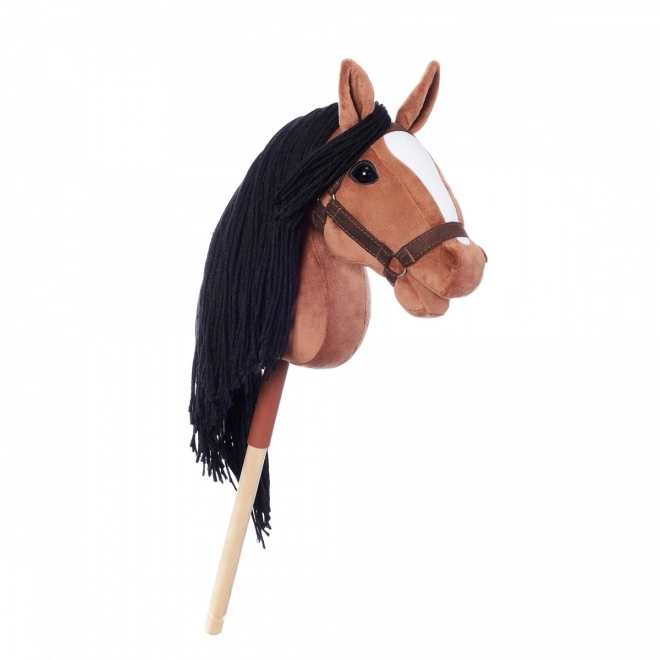 Kôň na tyči Hobby Horse HOPPIHORSE tmavohnedý
