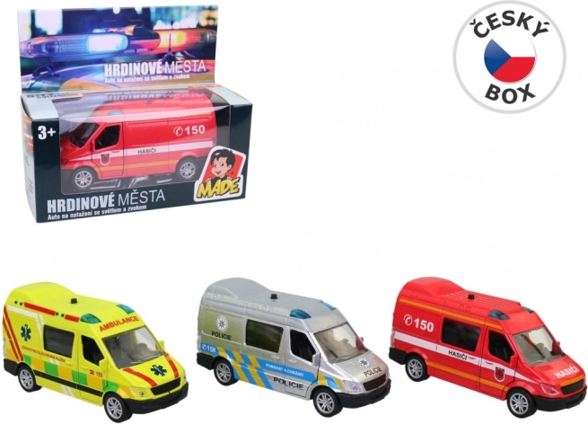 Auto Záchranárski hrdinovia mesta – sanitka, polícia alebo hasiči