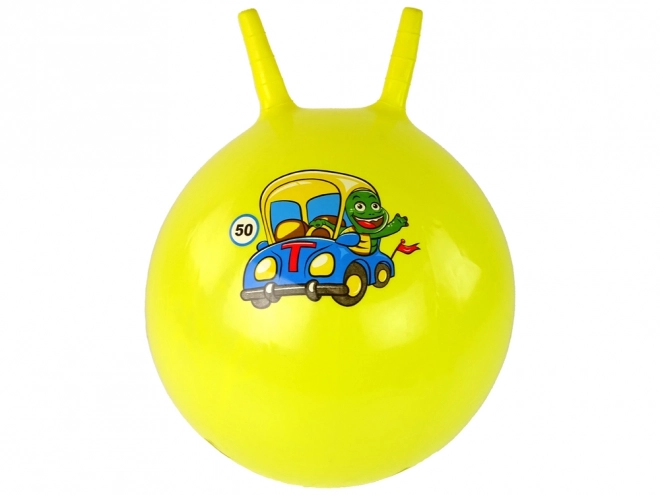 Žltá skákacia lopta 45 cm s úchytmi
