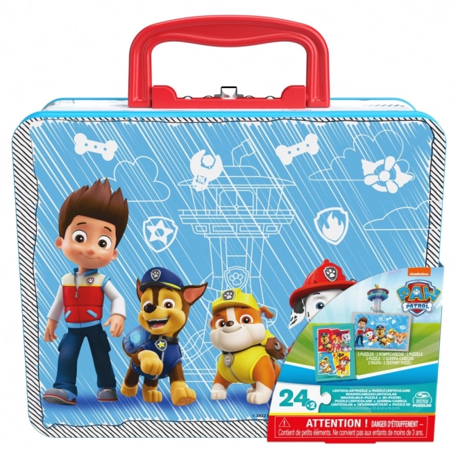 Puzzle Tlapková patrola 3D v plechovej krabičke