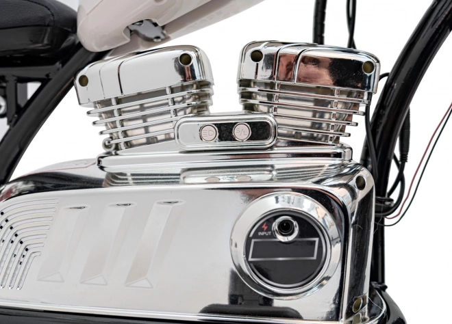 Motocykel Chopper Warrior Biela