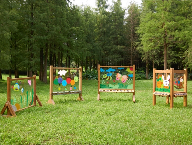 Masterkidz 4-stranná priehľadná akrylová tabuľa na maľovanie s kelímkami