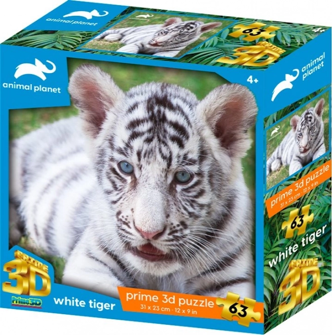 Puzzle 3D Biely Tiger