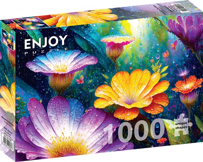 Puzzle Kvety v daždi 1000 dielikov