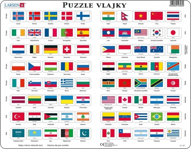 Larsen puzzle Vlajky 80 dielikov
