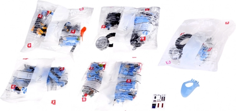 Prehľadná stavba z očíslovaných sáčkov