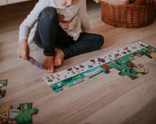Pozorovacie puzzle v kufríku Rozprávky 24 dielikov