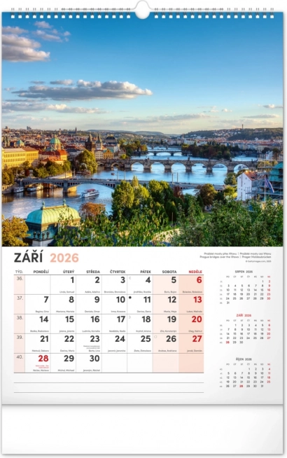 Nástenný kalendár Praha 2026