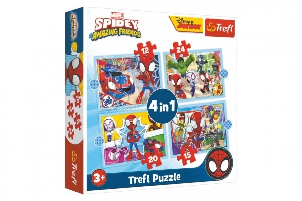 Puzzle Spiderman a jeho úžasní priatelia 4v1