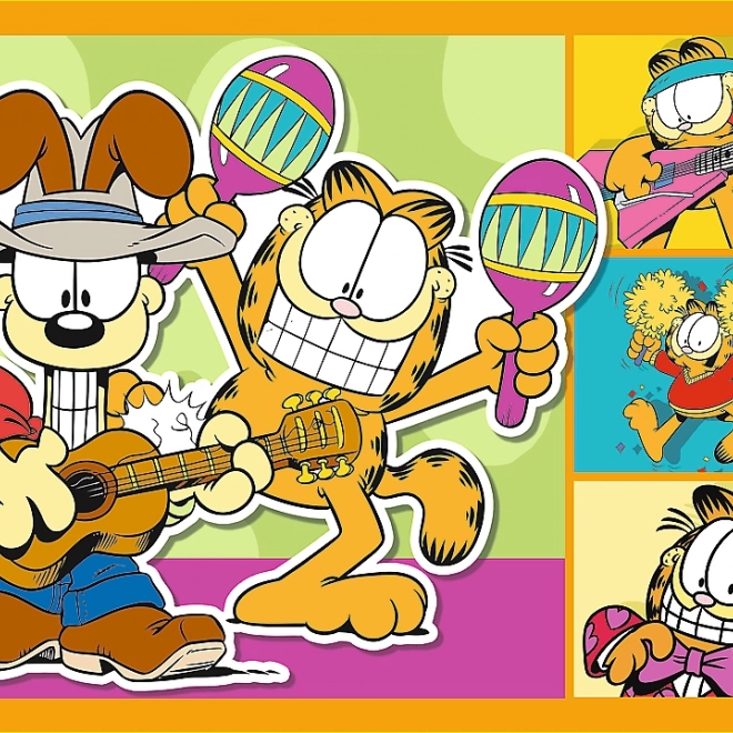 Puzzle TREFL Garfield miluje lasagne 4v1