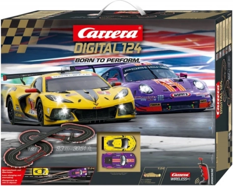 Autodráha Carrera Digital 124 Born to Perform s autami Porsche 911 RSR a Chevrolet Corvette