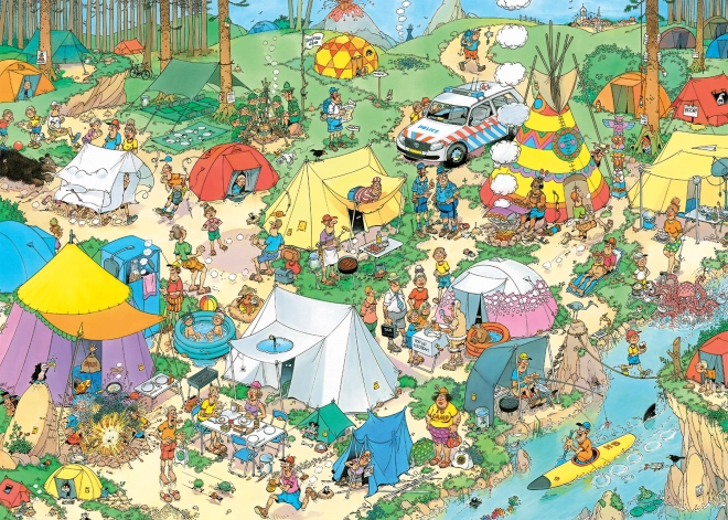 Puzzle Kempovanie v lese - Jan van Haasteren 1000 dielikov
