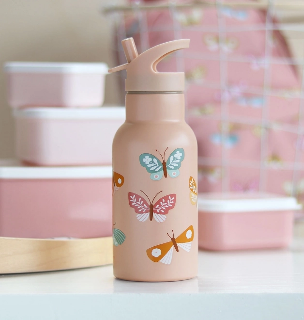 A Little Lovely Company Nerezová fľaša na pitie 500 ml – Motýľ