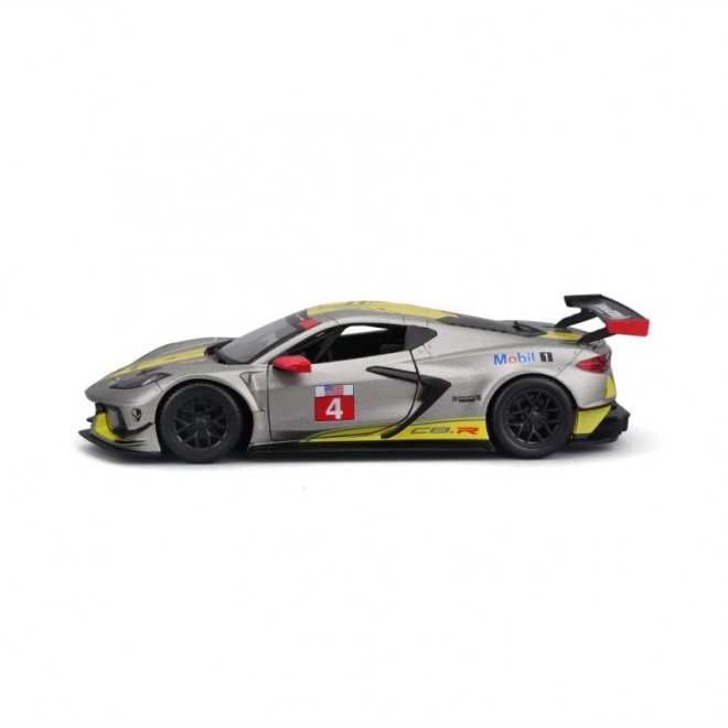 Kovový model auta Bburago 2020 Chevrolet Corvette C8R #3 v žltej farbe