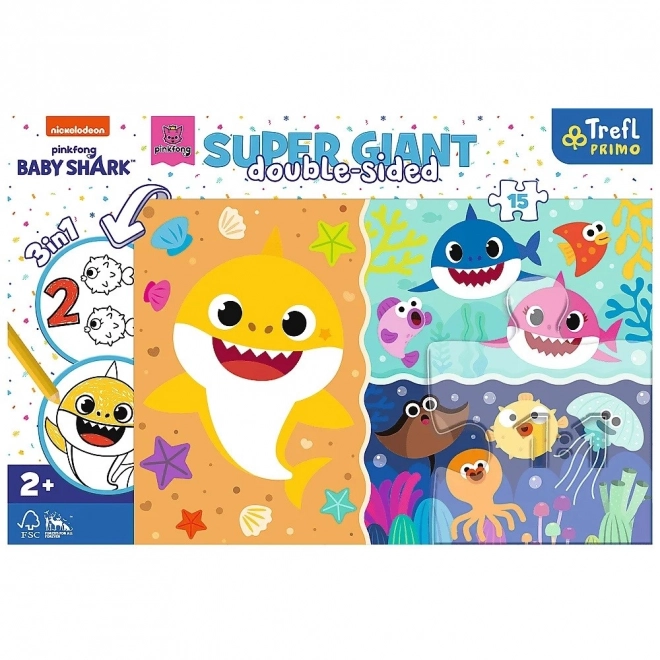 Obojstranné puzzle Baby Shark super obrie