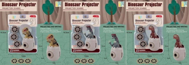 Projektor s dinosaurom 10 cm sivý