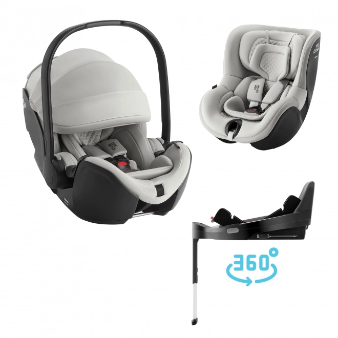 Set autosedačiek pre deti Baby-Safe Pro Lux, Vario Base 5Z a Dualfix 5Z Lux v odtieni Linen Grey