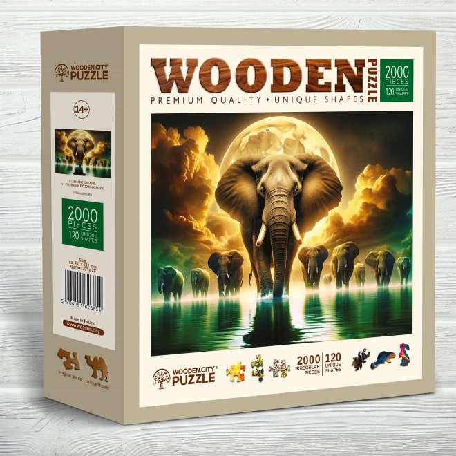 Drevené puzzle Slonie sny 2000 dielov