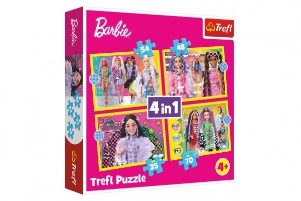 Puzzle 4v1 veselý svet Barbie