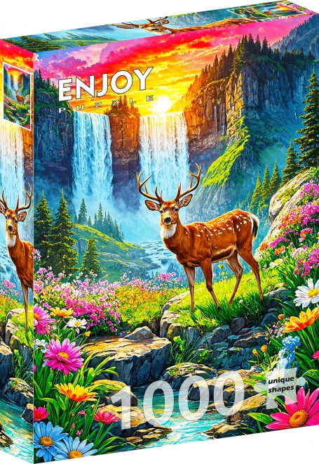 Užívajte si puzzle Raj jeleňov 1000 dielikov