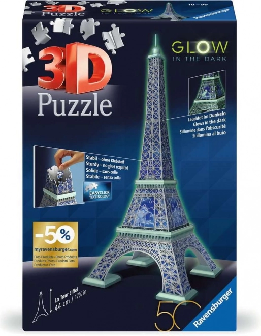 Svietiace 3D puzzle Eiffelova veža RAVENSBURGER