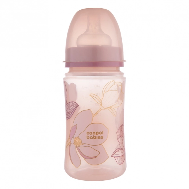 Canpol babies Antikoliková fľaša EasyStart MOUNTAINS 240 ml – Ružová