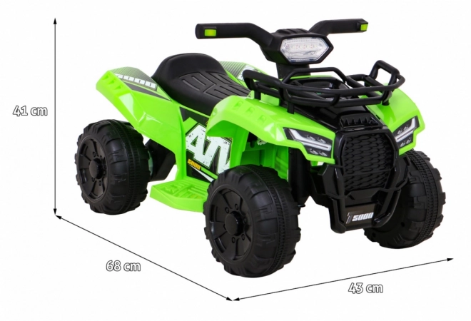 Detský akumulátorový quad Storm zelený s motorom 25W a MP3 USB LED