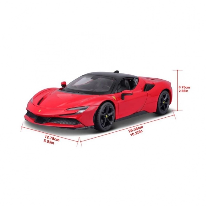 Ferrari SF90 Stradale červené kovové autíčko