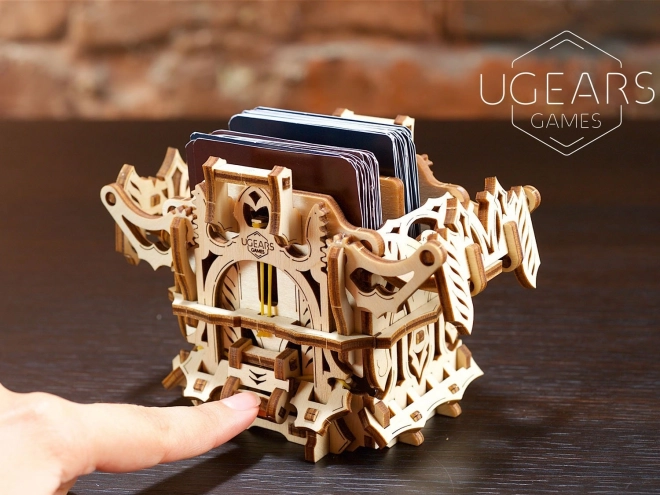 Ugears 3D drevené mechanické puzzle - krabička na karty