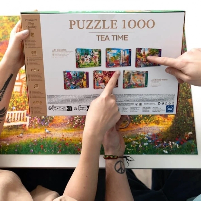 Puzzle 1000 dielikov Premium Plus - Tea Time na železničnej stanici