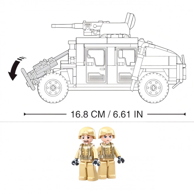 Sluban Army Model Bricks M38-B0837 Hummer off road combat